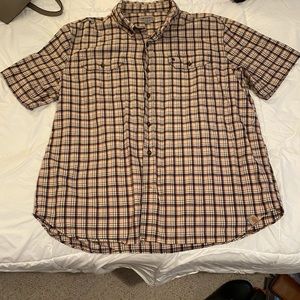 Men’s Carhartt flannel short sleeve button up 2XL